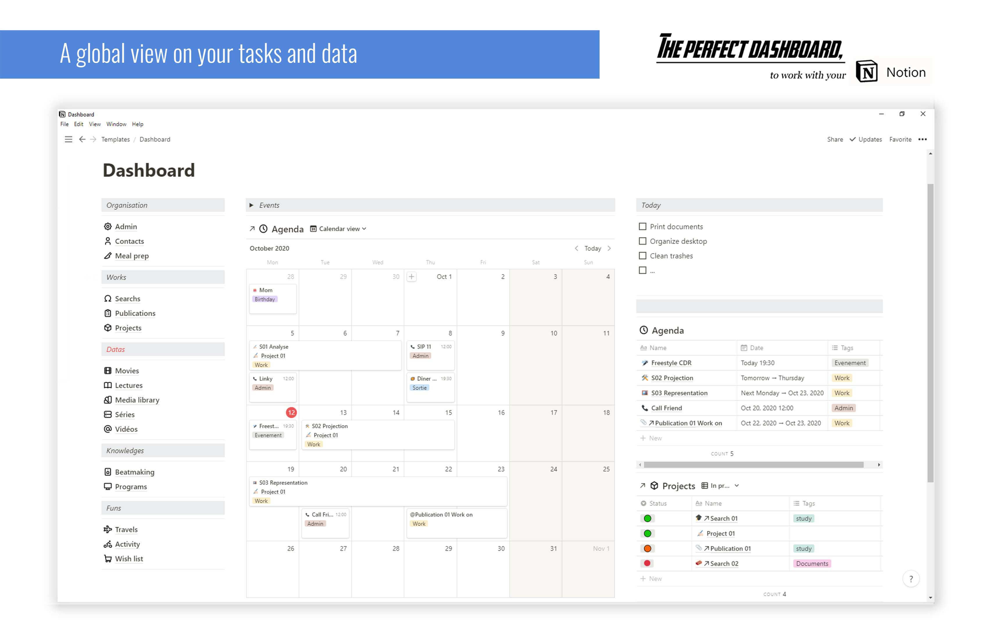 Notion dashboard templates - Wasbenefits