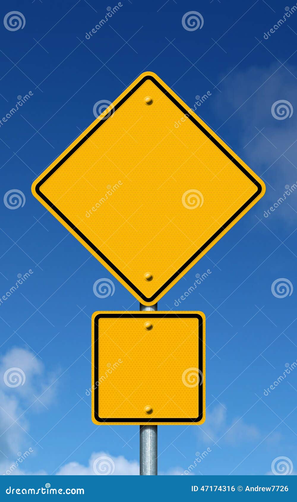 Blank yellow road sign. stock illustration. Illustration of icon - 47174316