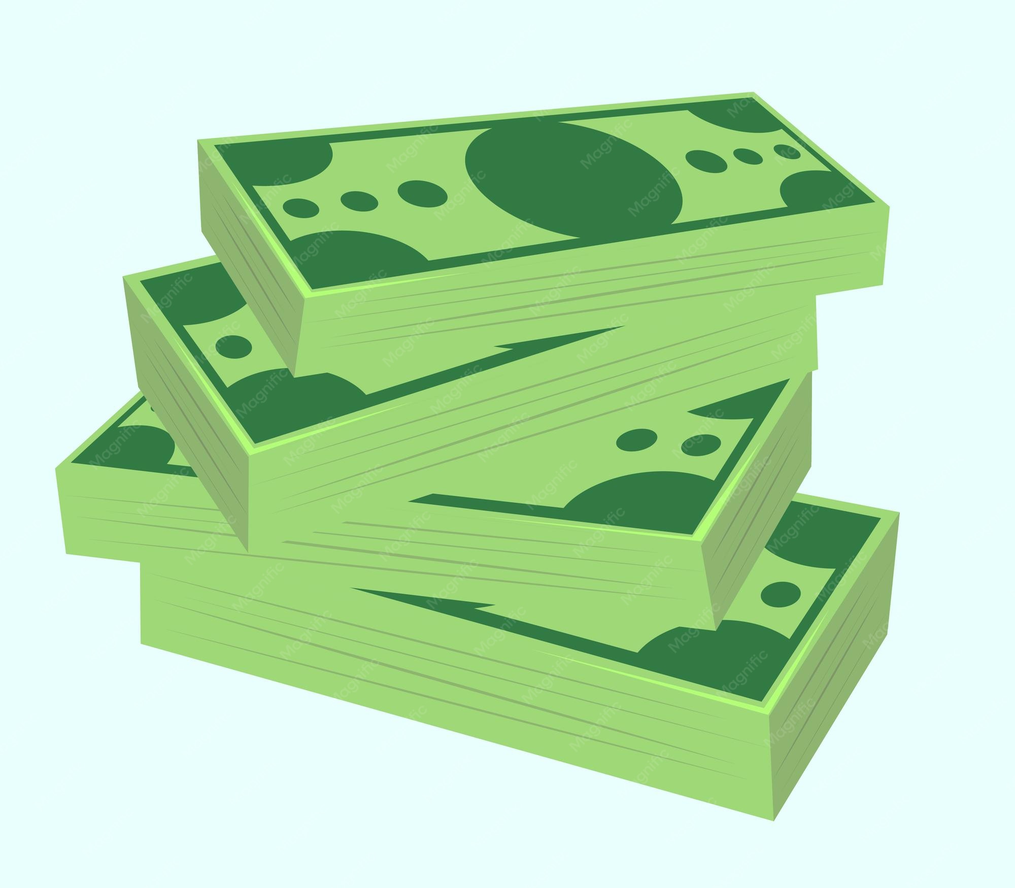 Premium Vector | Money wad flat illustration