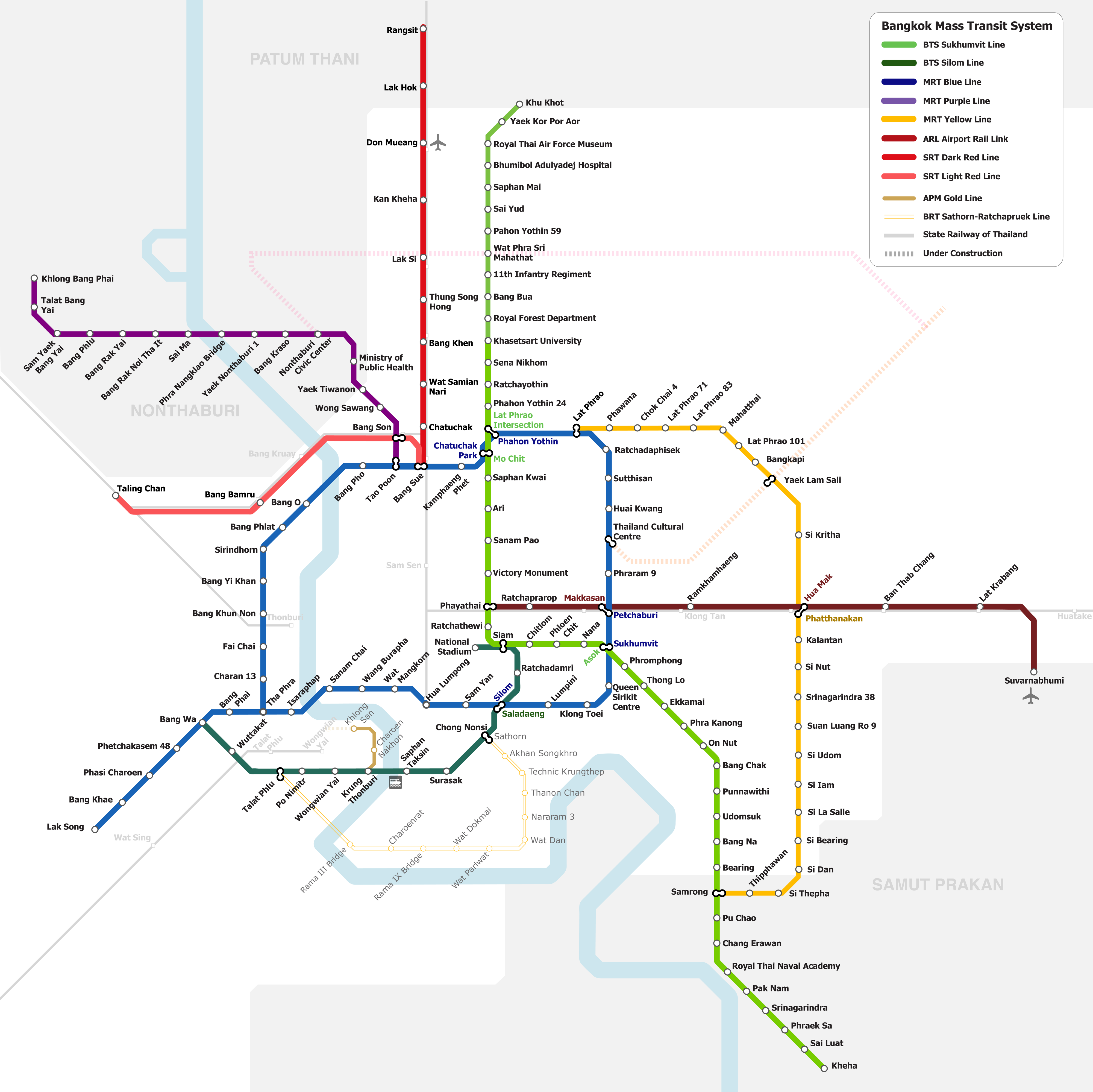 Bangkok Mass Transit System – A guide to the BTS / MRT / ARL / SRT